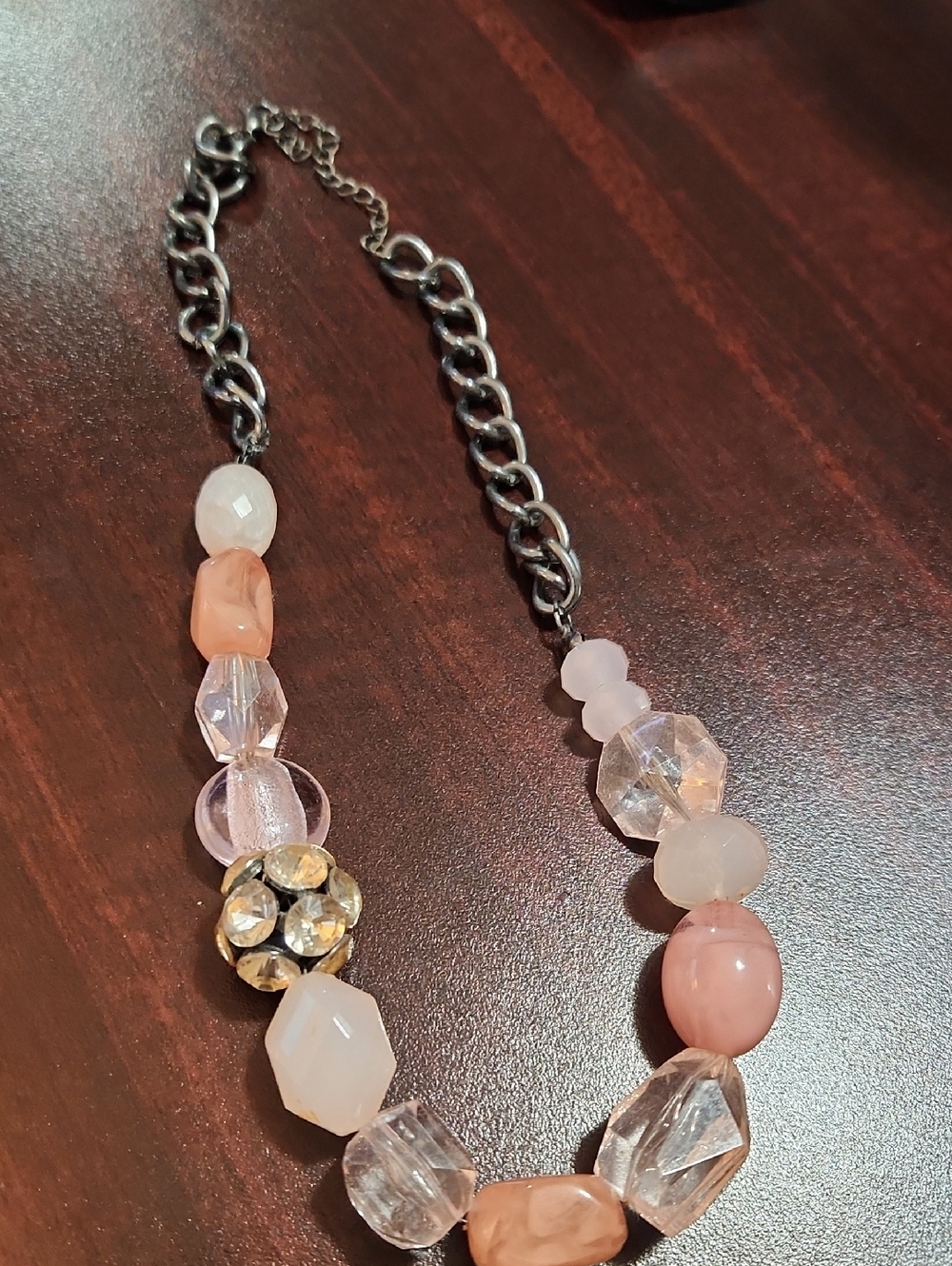 Women’s Peach Beaded Statement Necklace